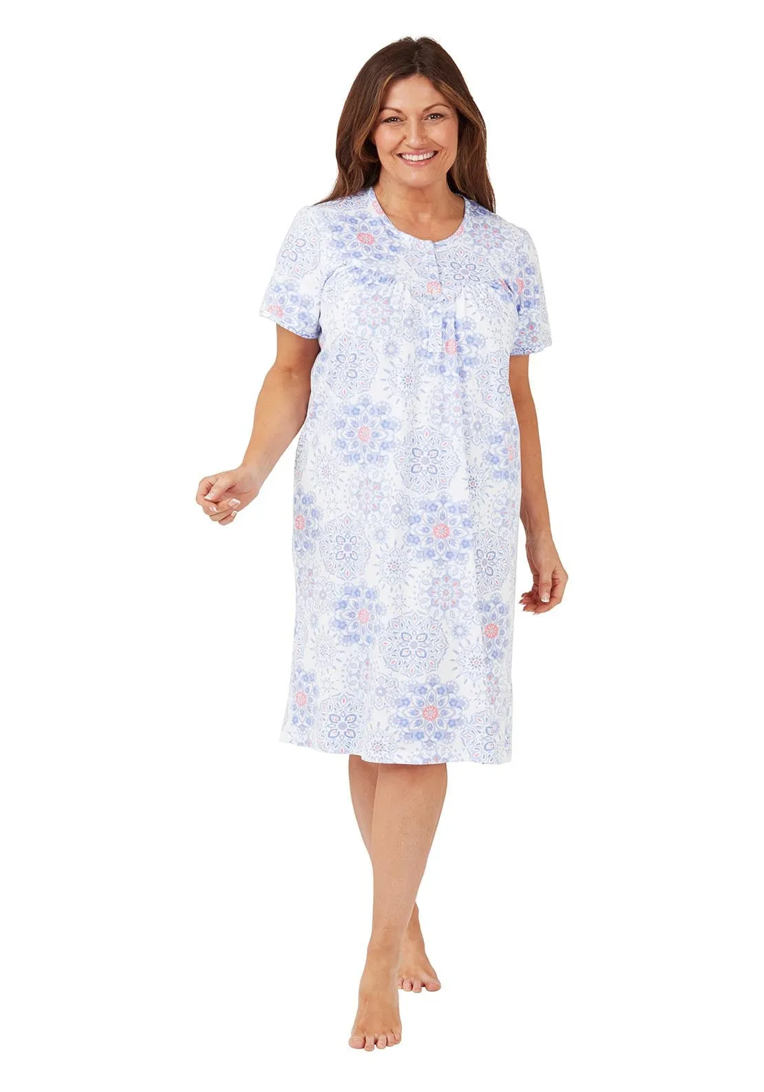 Geo 100% Cotton dress - Blue