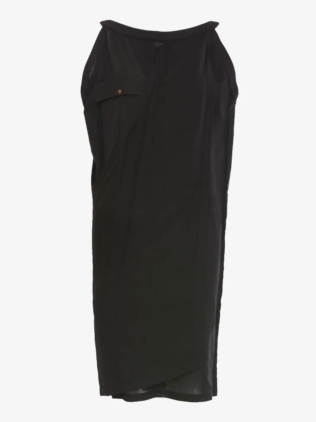 Gianni Versace black long dress in linen and cotton