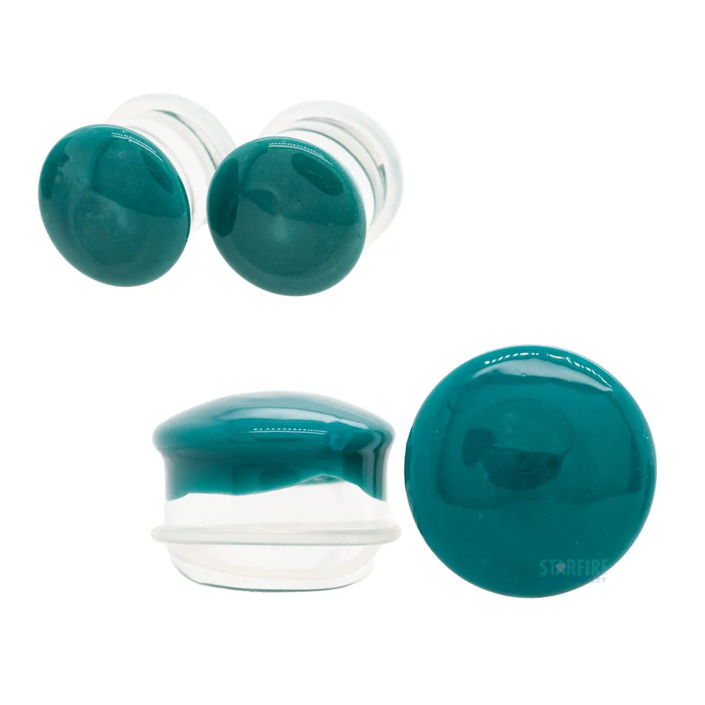 Glass Color Front Plugs - Aqua