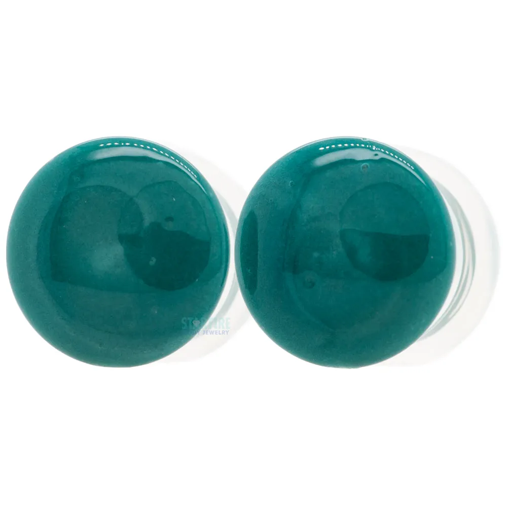 Glass Color Front Plugs - Aqua