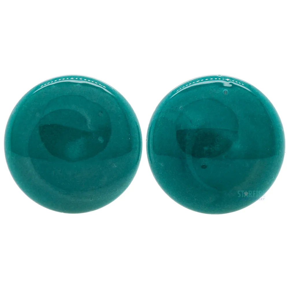 Glass Color Front Plugs - Aqua