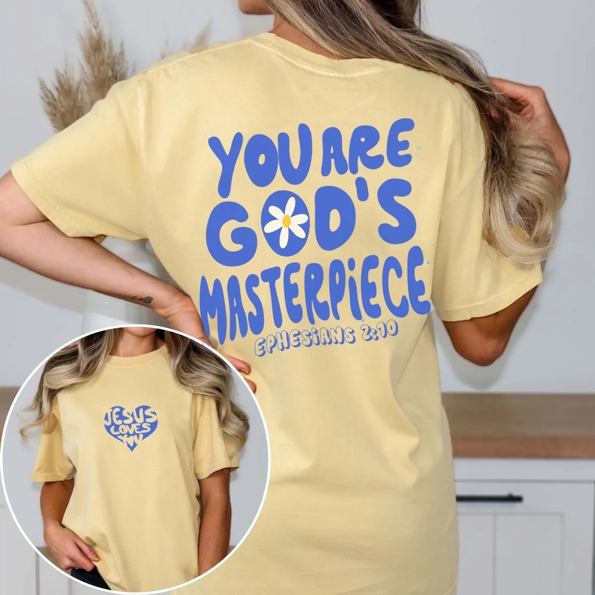 God's Masterpiece Comfort Color Wholesale Tee With Front & Back Designs - Fast Shipping