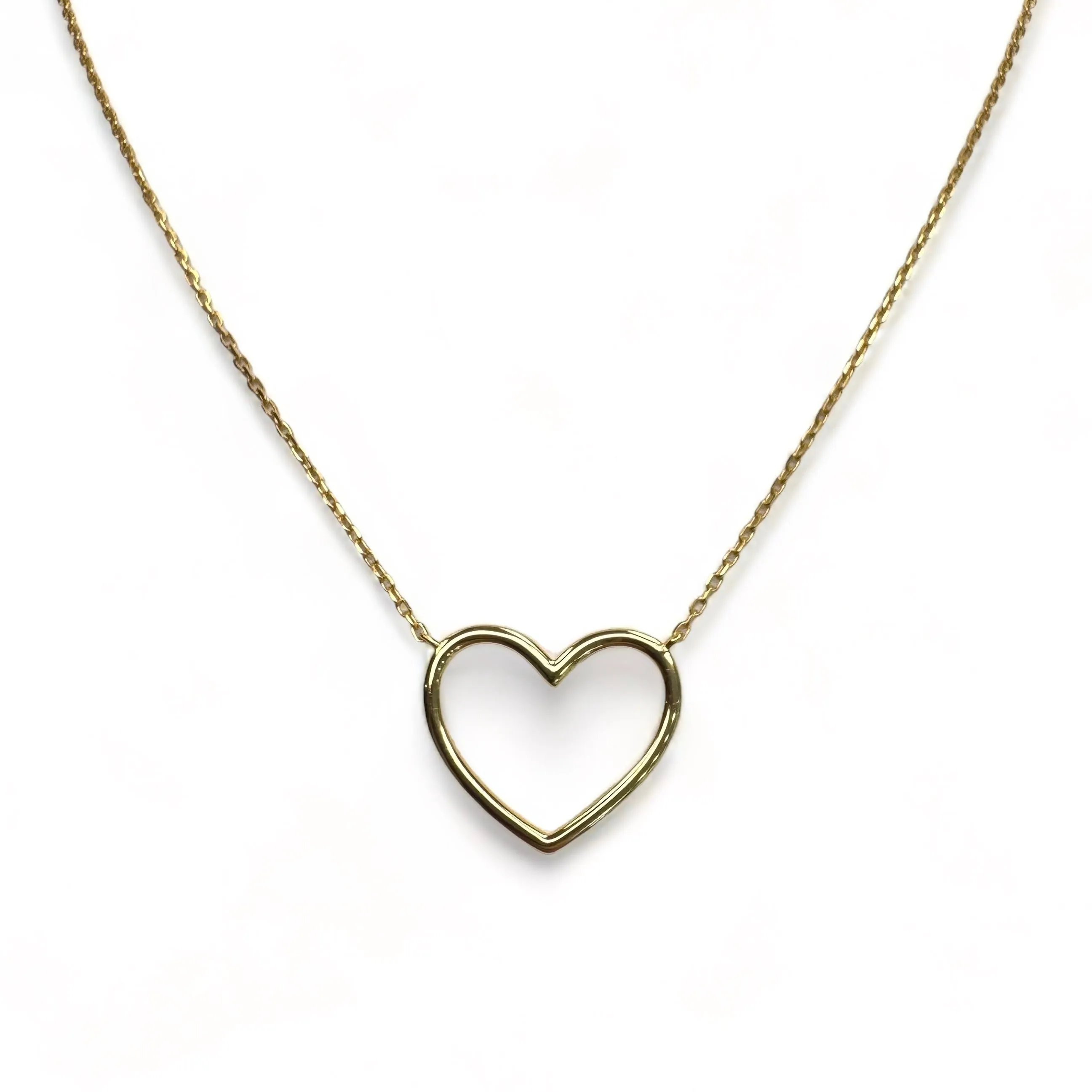 Gold Plated Simple Open Heart Necklace