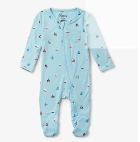 Hatley Baby Boys Tiny Sailboats Footed Sleeper