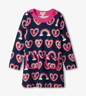 Hatley Twisty Rainbow Hearts Mod Dress