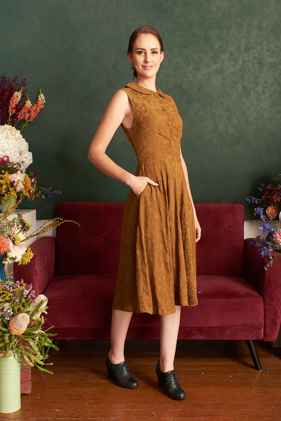 Hazel Copper Peterpan Dress