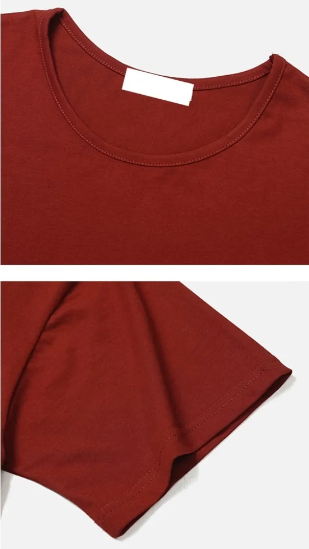 HUE  |Street Style Plain Cotton Short Sleeves T-Shirts