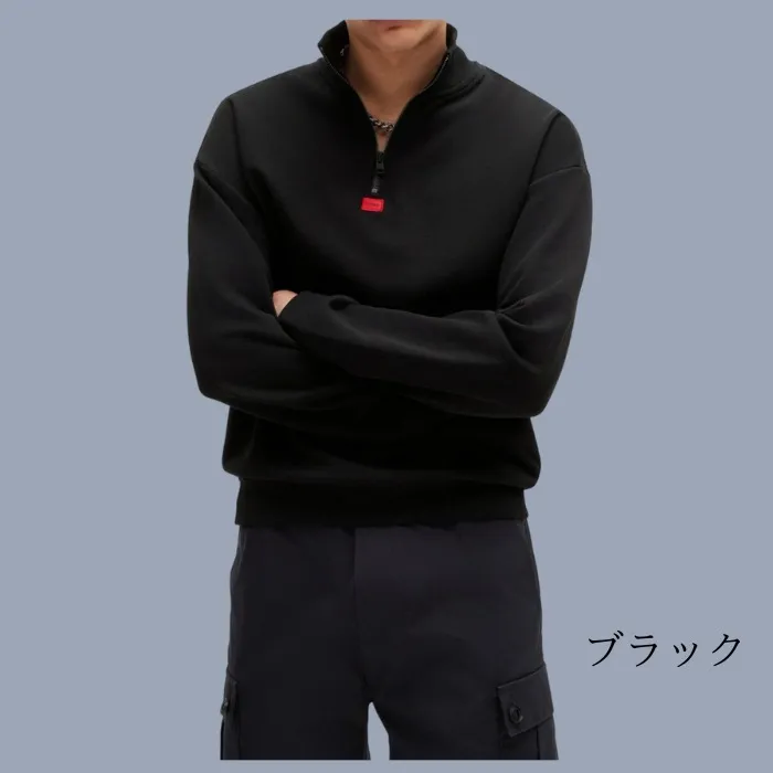 Hugo Boss  |Street Style Long Sleeves Plain Cotton Logo Sweatshirts