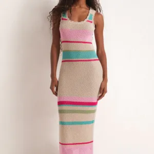 Ibiza Stripe Crochet Dress