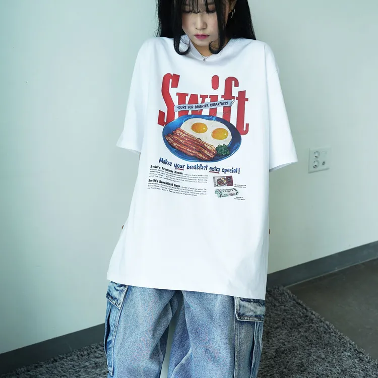 IONSEOUL  |Street Style U-Neck Cotton Logo T-Shirts