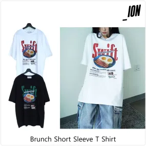 IONSEOUL  |Street Style U-Neck Cotton Logo T-Shirts