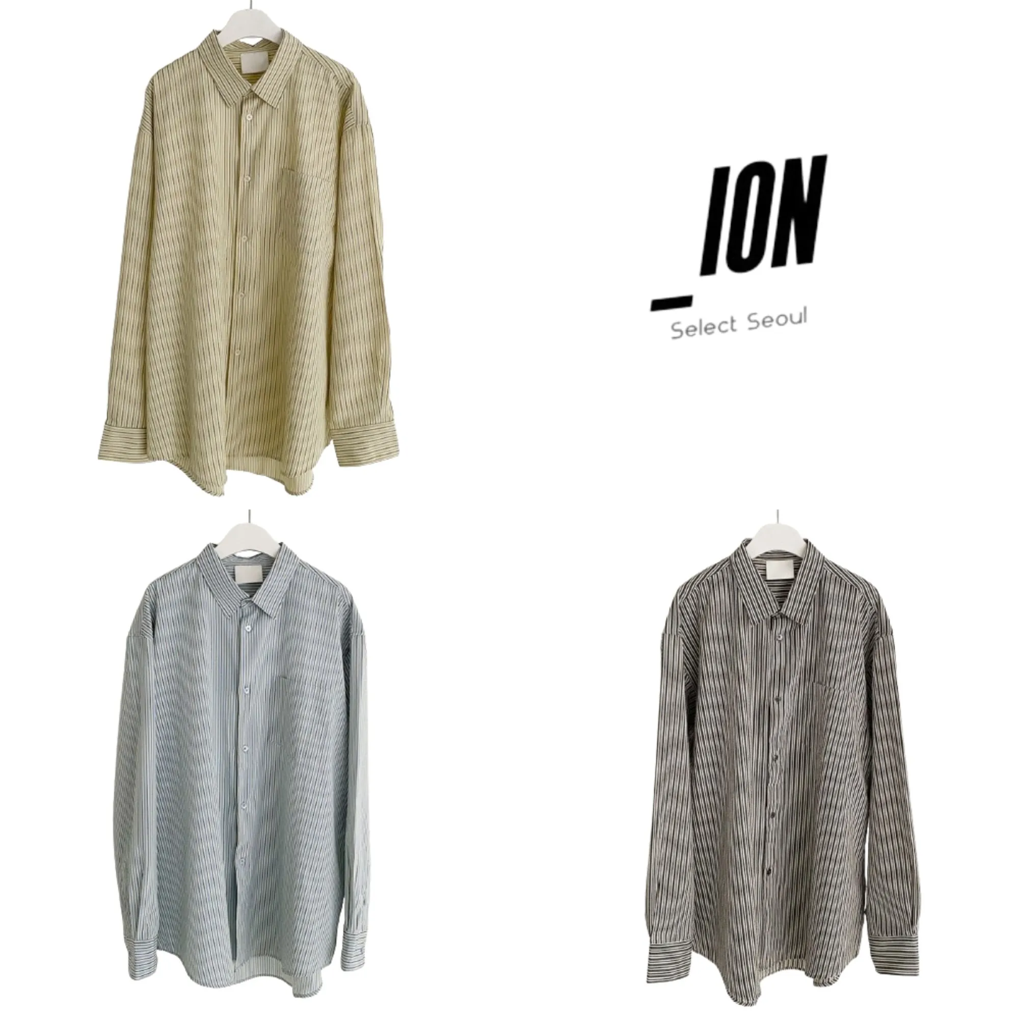 IONSEOUL  |Unisex Street Style Long Sleeves Oversized Shirts