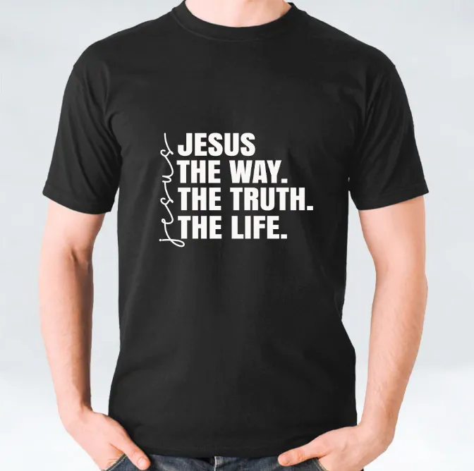 Jesus The Way The Truth The Life T-shirt - White/Black/Maroon