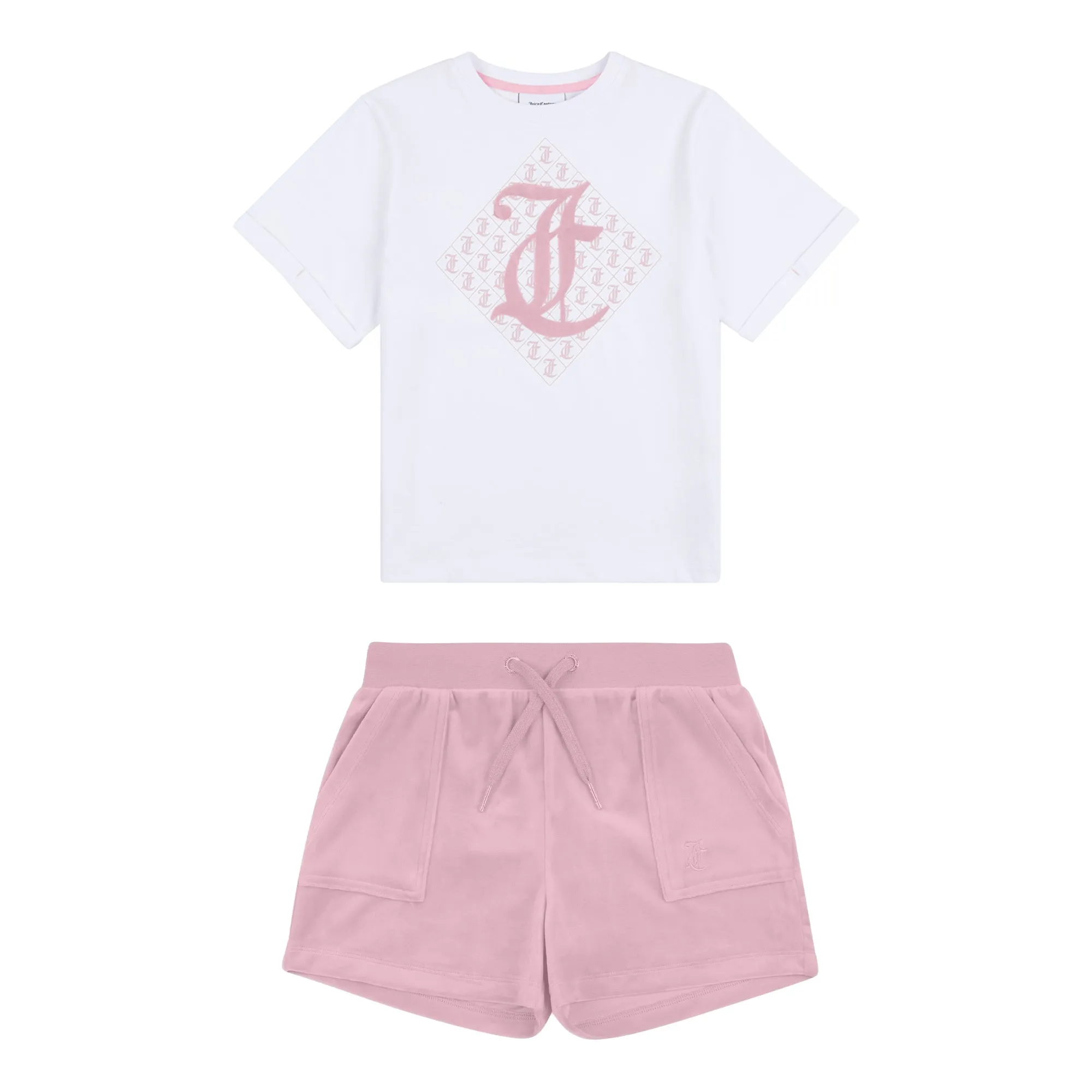 Juicy Couture Diamond Velour Tee/Short Set Junior