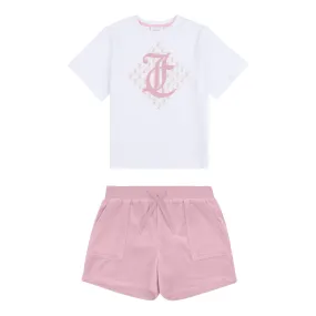 Juicy Couture Diamond Velour Tee/Short Set Junior