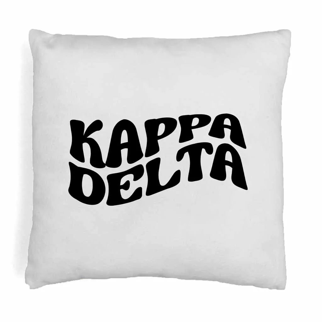 Kappa Delta Greek Mod Design on a Sorority Throw Pillow Cover for Dorm Room or Apartment Decor