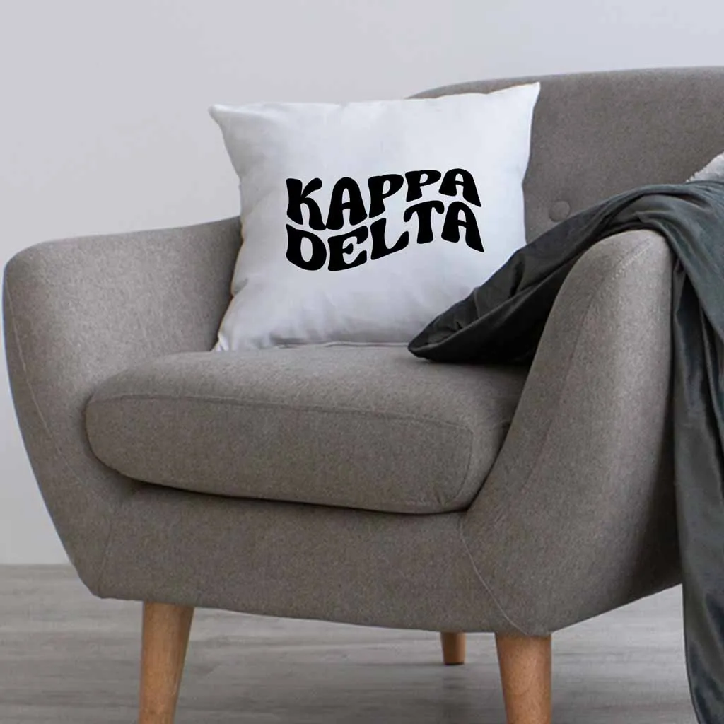 Kappa Delta Greek Mod Design on a Sorority Throw Pillow Cover for Dorm Room or Apartment Decor