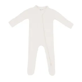 Kyte Baby Ribbed Zippered Footie in Oat