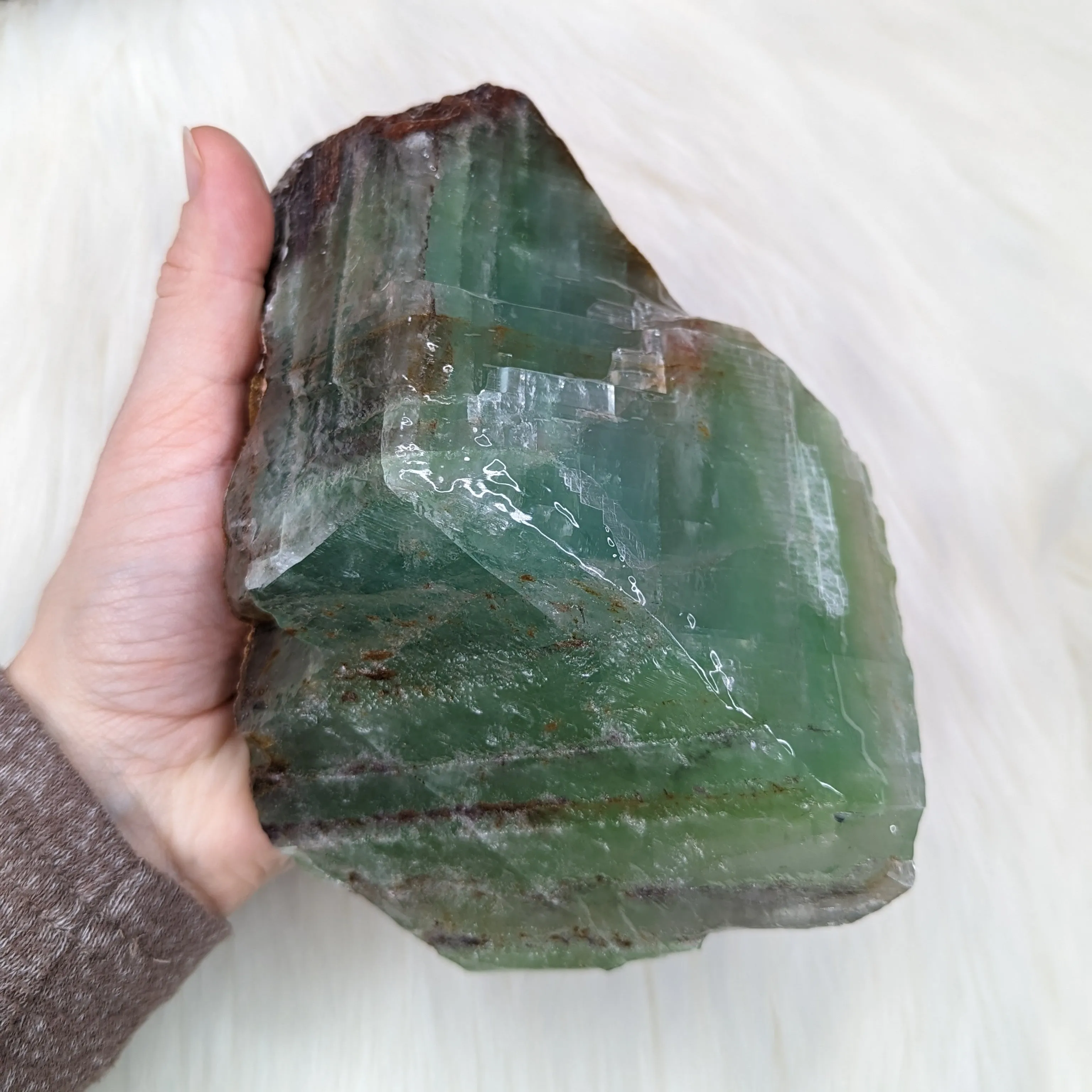 Large Green Calcite Display Specimen from Mexico ~ Beautiful Acid Wash Shine