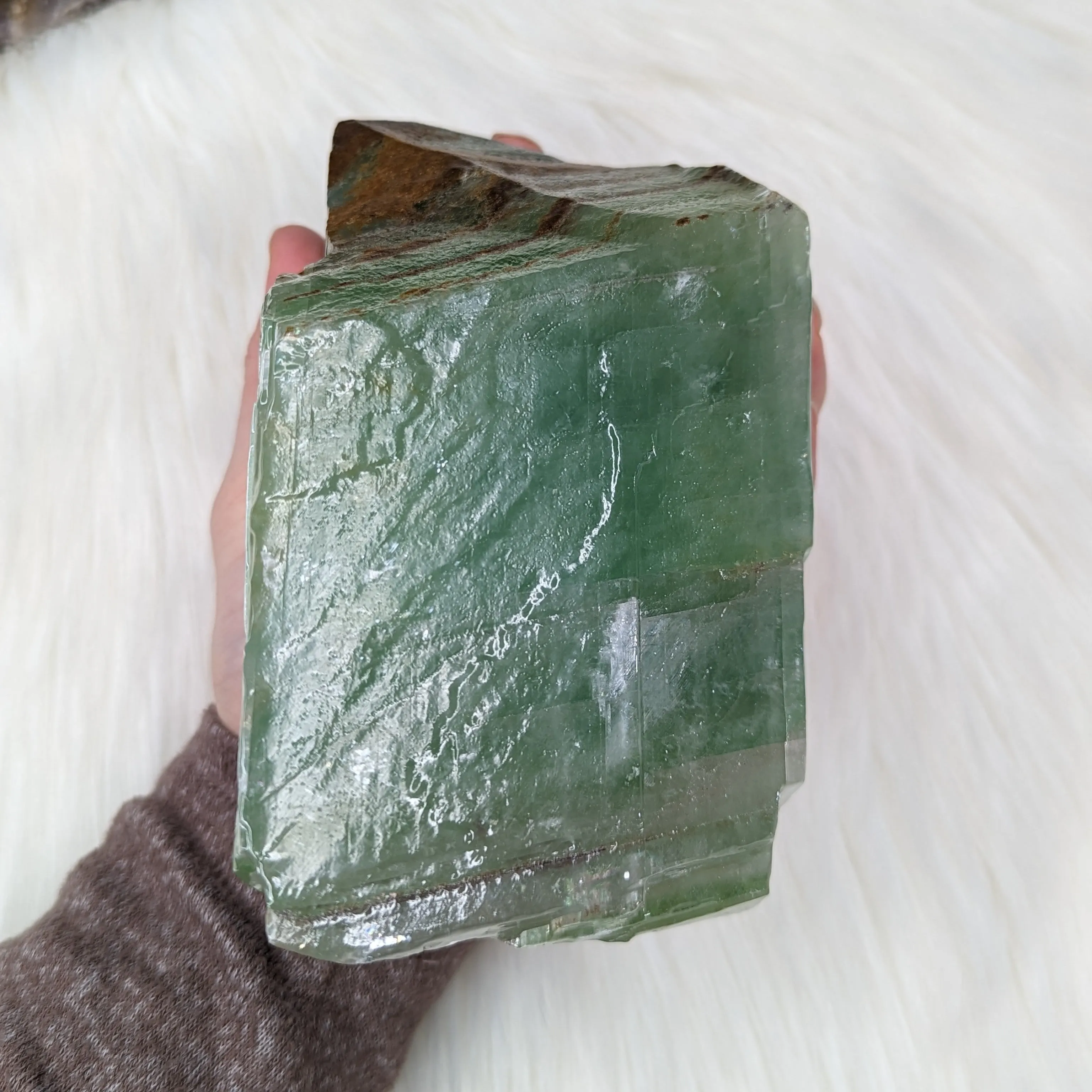 Large Green Calcite Display Specimen from Mexico ~ Beautiful Acid Wash Shine