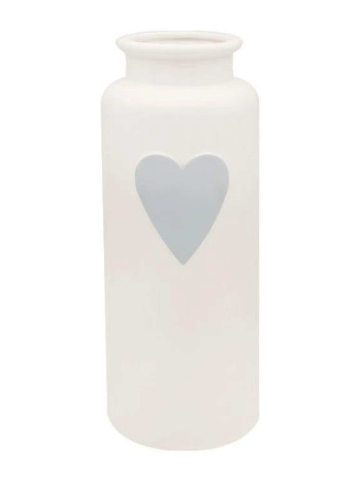 Large White Vase With Heart Decal