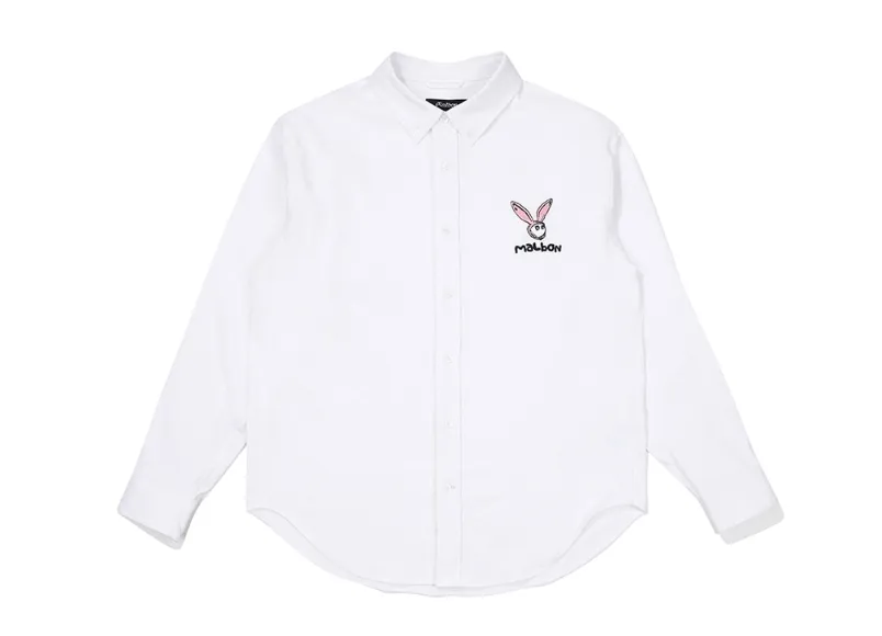 Malbon Golf  |Street Style Long Sleeves Plain Cotton Logo Shirts