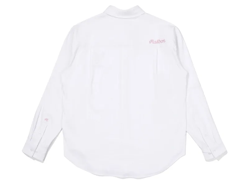 Malbon Golf  |Street Style Long Sleeves Plain Cotton Logo Shirts