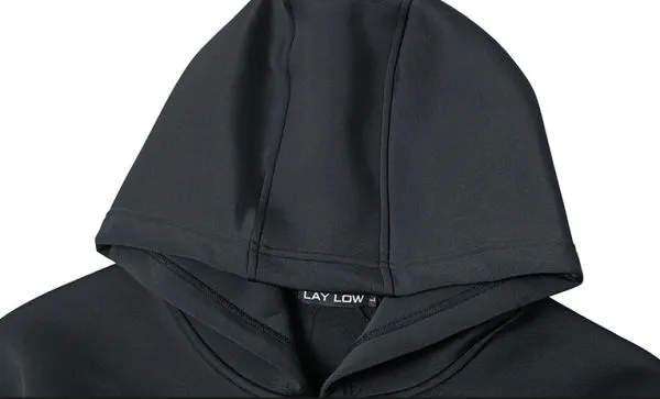 Men's Black Neoprene Hoodie with front pocket  