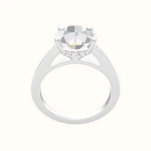 Micropave Cathedral Engagement Ring With Front set gallery Head