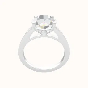 Micropave Cathedral Engagement Ring With Front set gallery Head