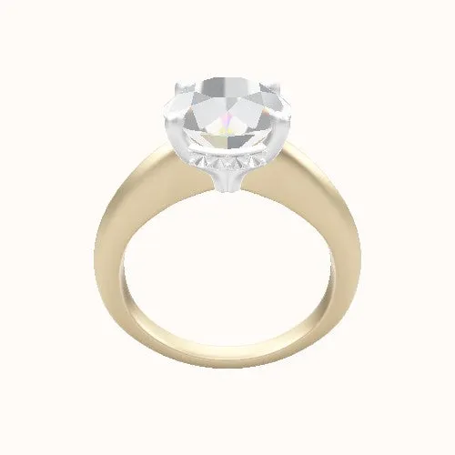 Modern Knife Edge Engagement Ring With Front set gallery Head