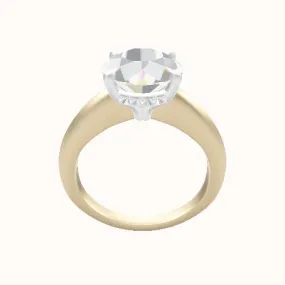 Modern Knife Edge Engagement Ring With Front set gallery Head