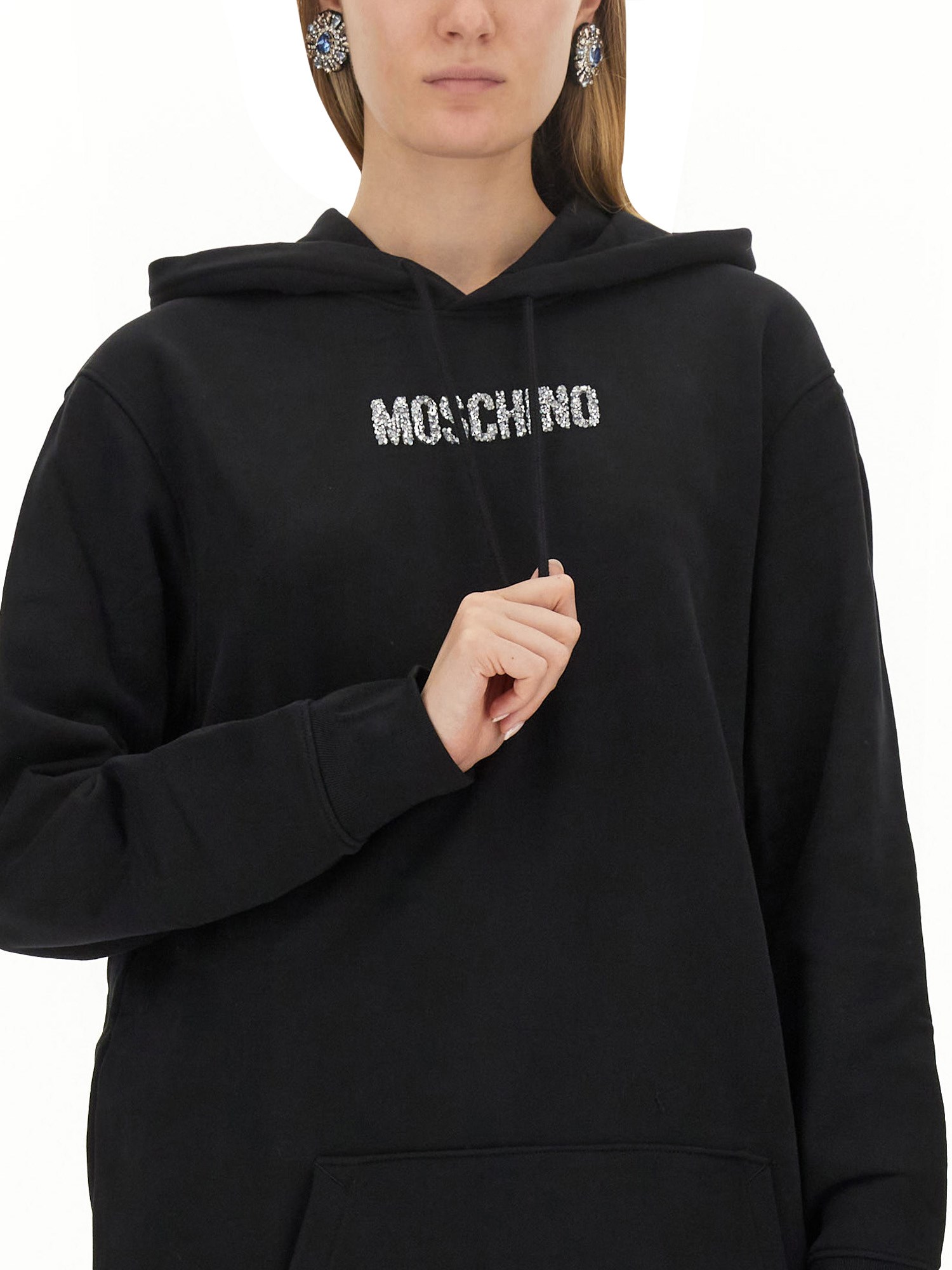 MOSCHINO    COTTON SWEATSHIRT DRESS WITH LOGO