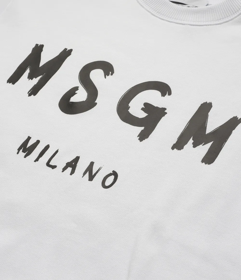 MSGM  |Street Style Long Sleeves Plain Logo Designers Sweatshirts