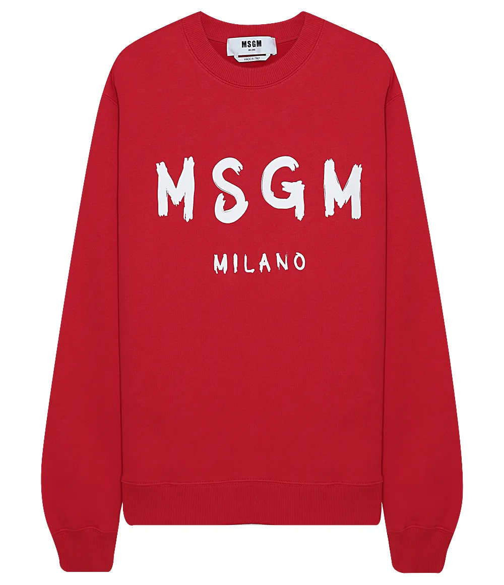 MSGM  |Street Style Long Sleeves Plain Logo Designers Sweatshirts