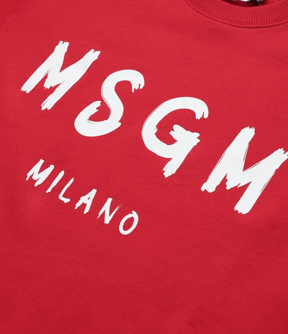 MSGM  |Street Style Long Sleeves Plain Logo Designers Sweatshirts