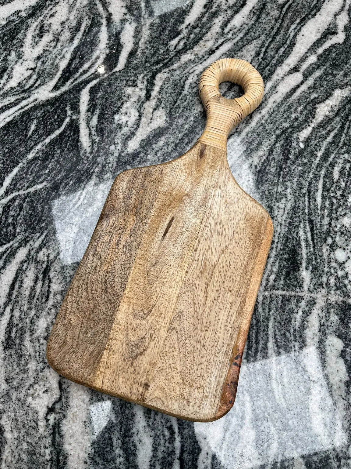 Natural Wood Chopping Board With Hoop Handle