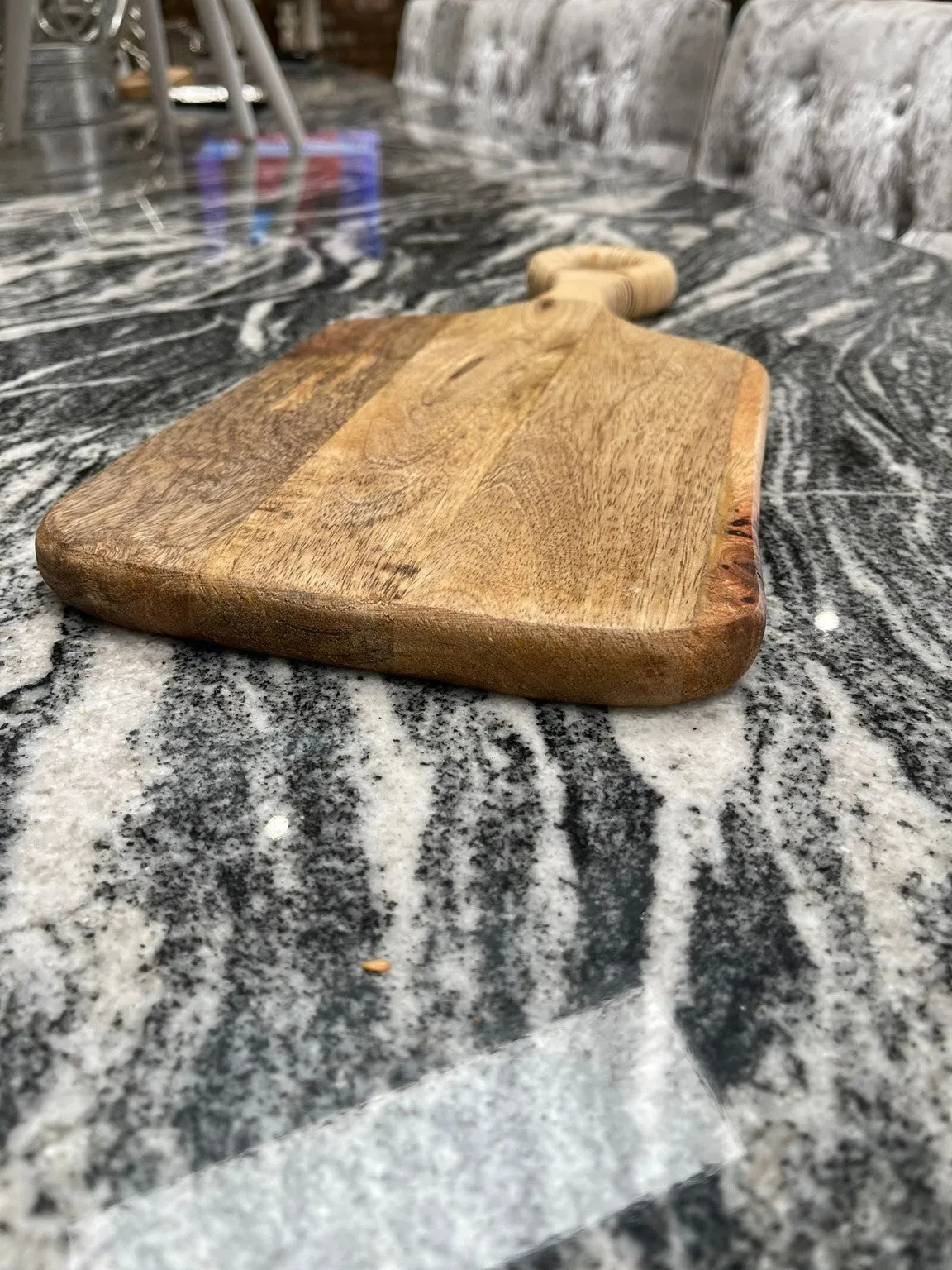 Natural Wood Chopping Board With Hoop Handle