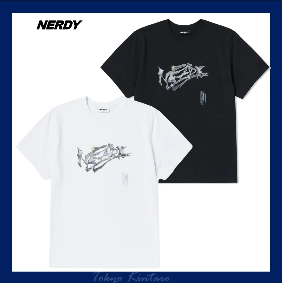 NERDY  |Unisex Street Style Cotton Logo T-Shirts