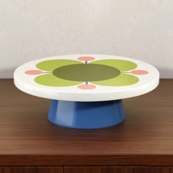 Orla Kiely - Atomic Flower Bone China Cake Stand, 31cm