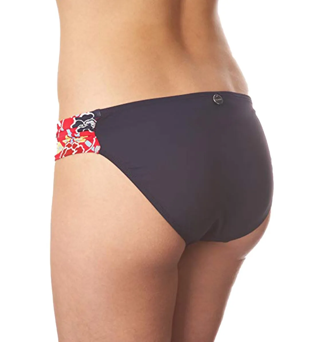 Panache Loren Gathered Side Swim Brief (SW0514) - Red Floral