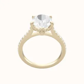 Pave Cathedral Engagement Ring With Front set gallery Head