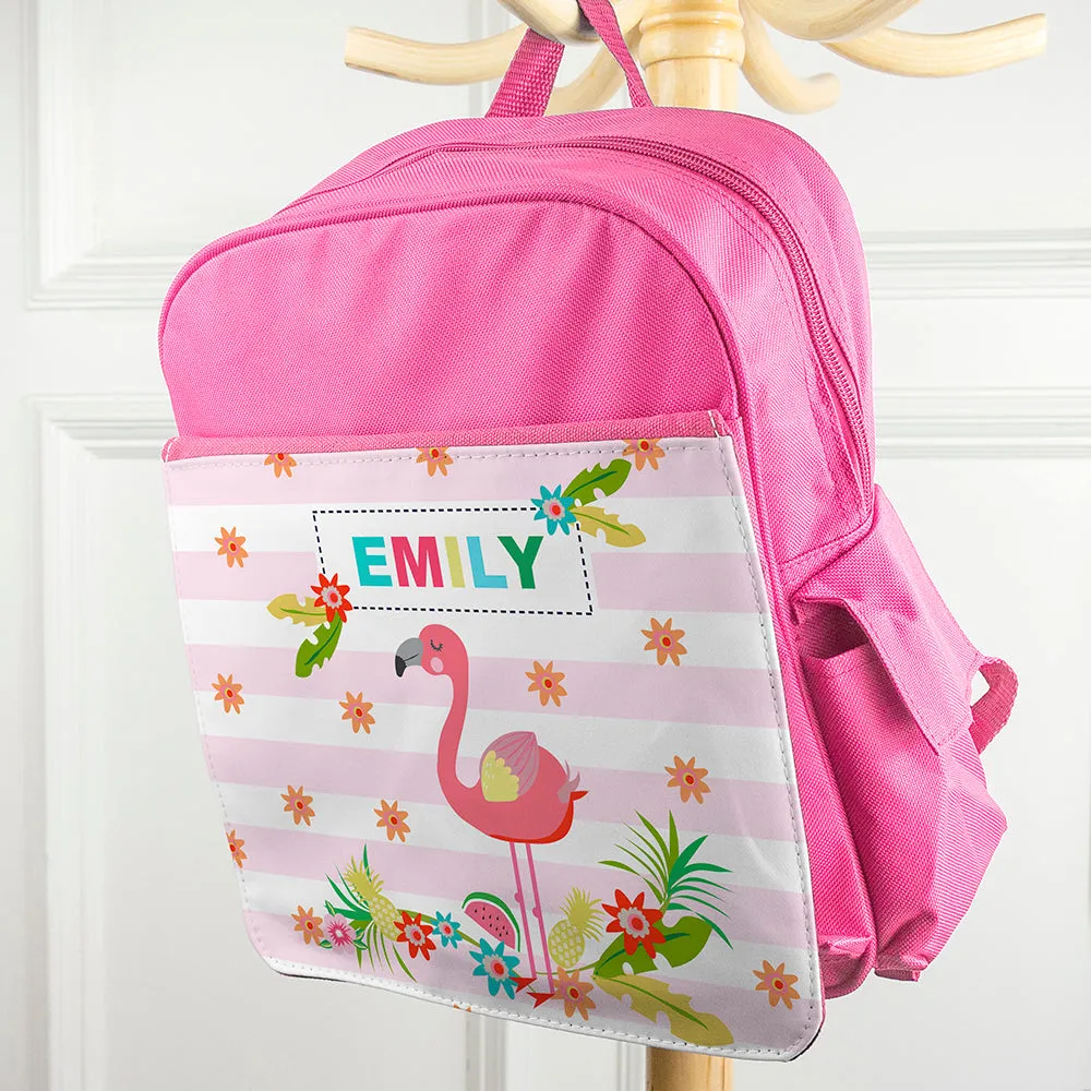 Personalised Girl's Flamingo Rucksack