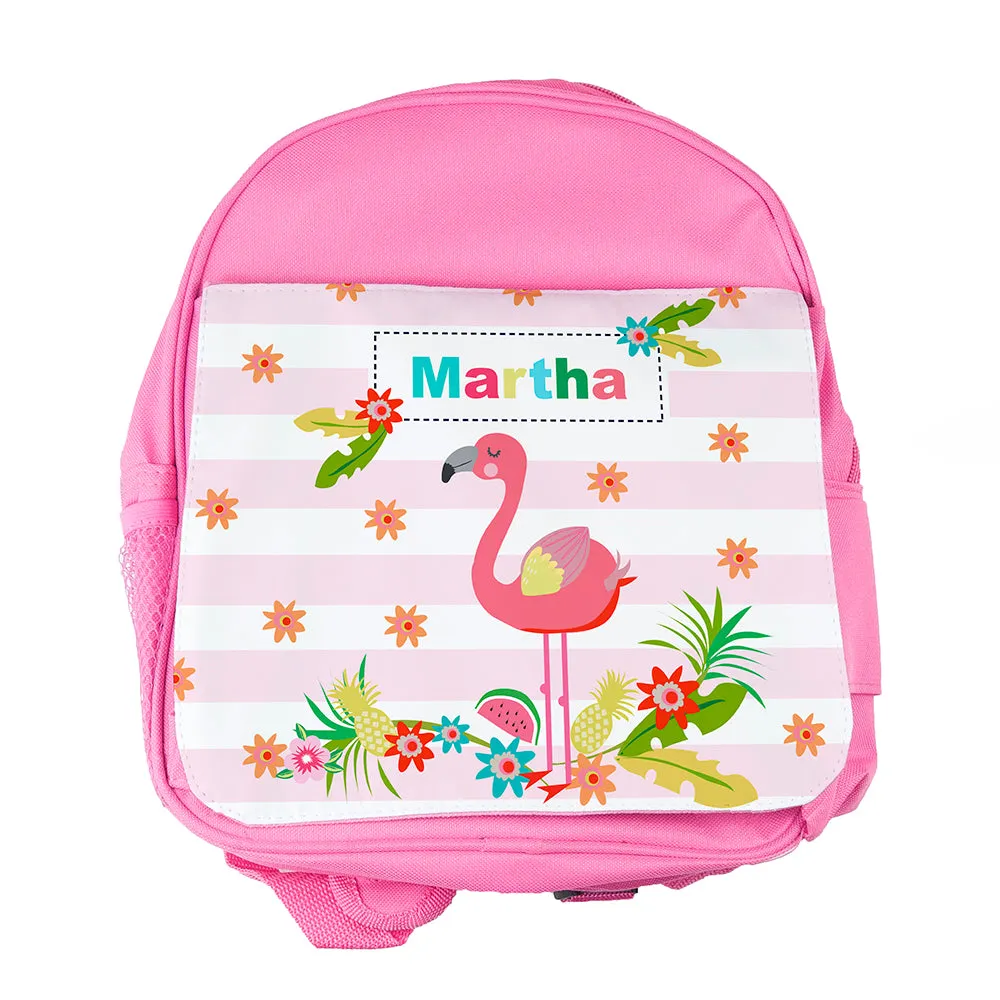 Personalised Girl's Flamingo Rucksack