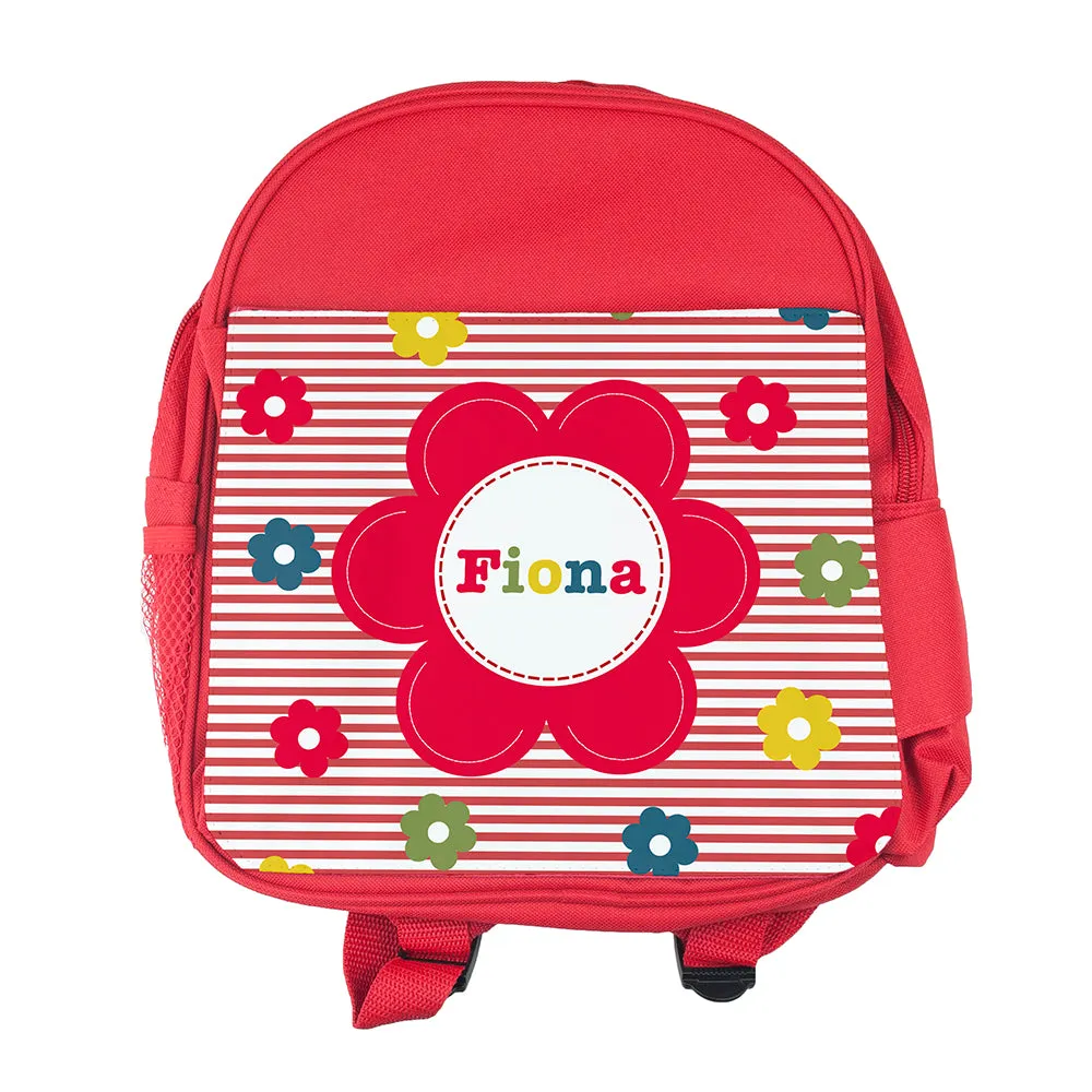 Personalised Girl's Floral Rucksack