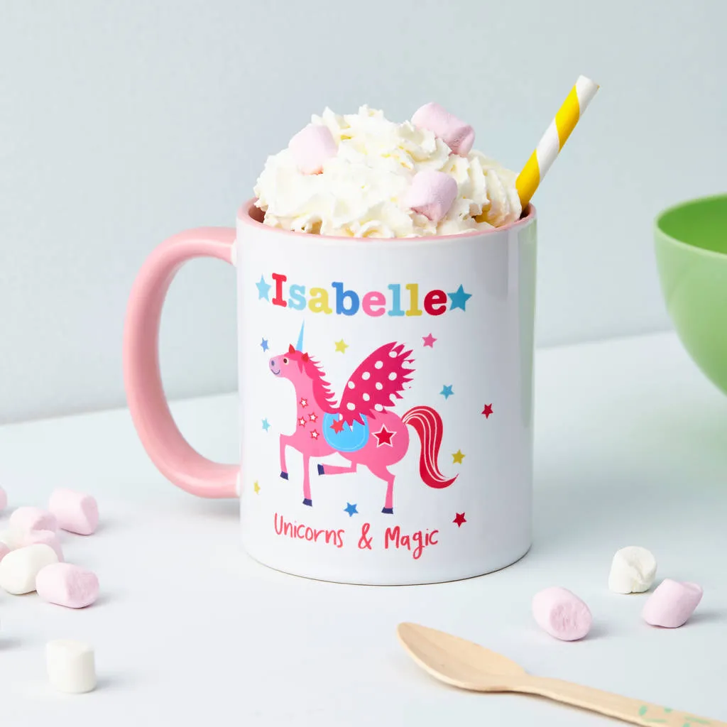 Personalised Girl's Unicorn Mug