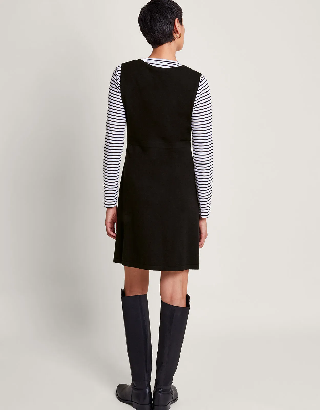 Phene Pinafore Dress Black