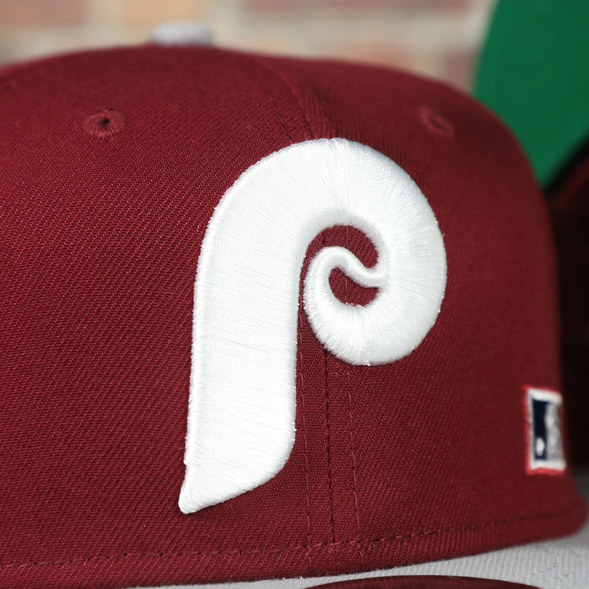 Philadelphia Phillies Cooperstown Green Bottom White Back Letter Arch 9Fifty Snapback | Back Word Arch Maroon 9Fifty