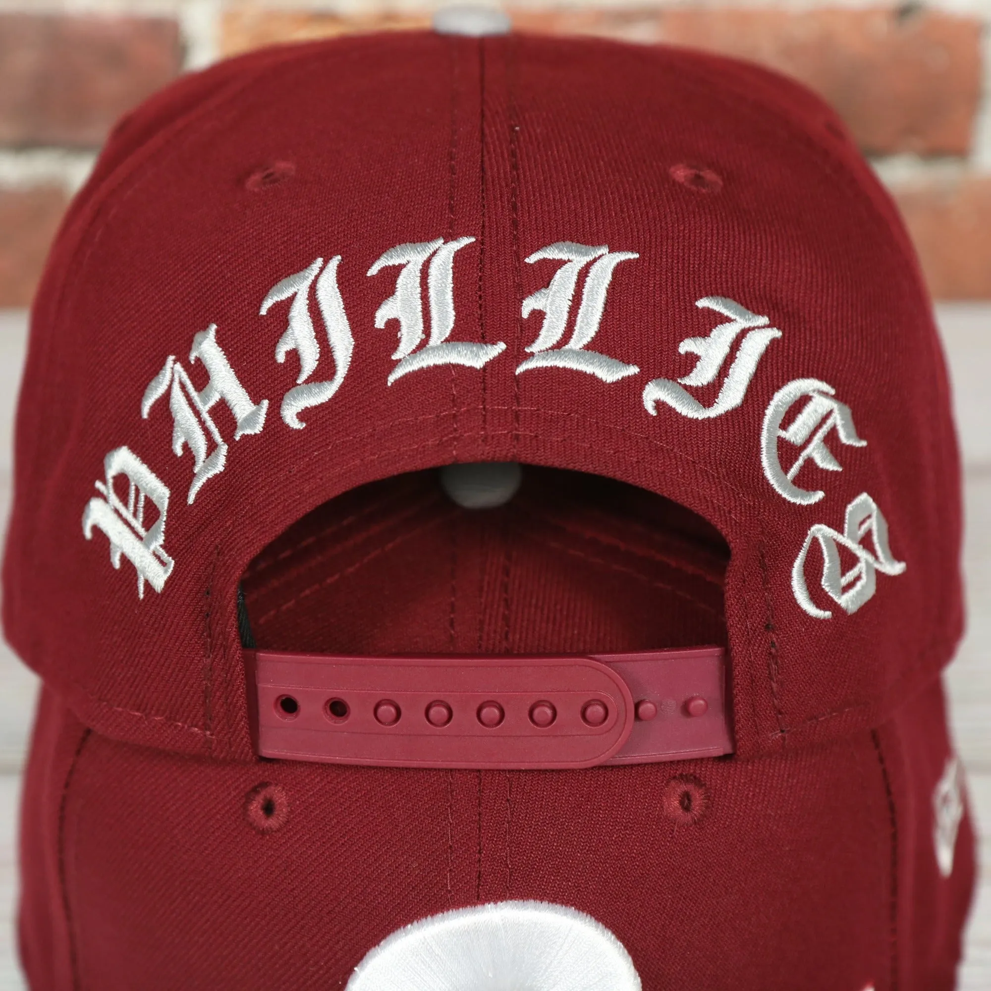 Philadelphia Phillies Cooperstown Green Bottom White Back Letter Arch 9Fifty Snapback | Back Word Arch Maroon 9Fifty