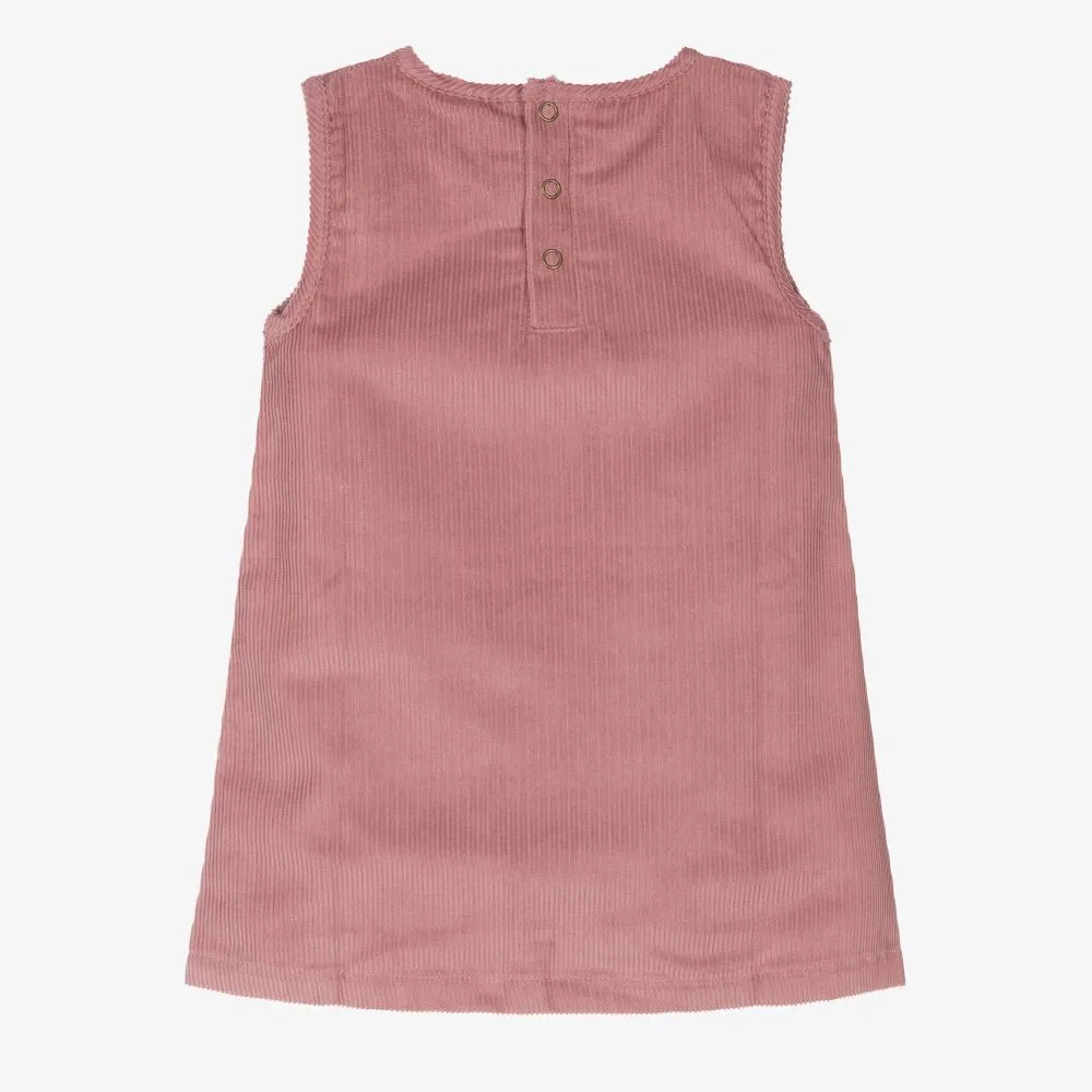 Pink Corduroy Pinafore Dress